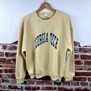 Vintage Georgia Tech Yellow Jackets Sweatshirt Size Large Yellow Fleece NCAA Y2K
